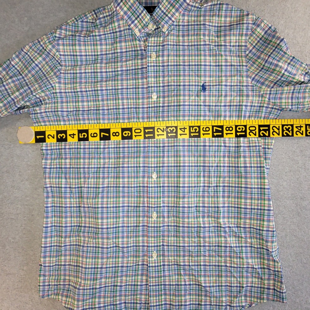 Polo Ralph Lauren Slim Fit Plaid Button Down Shirt Mens Large Cotton Stretch - Picture 4 of 10